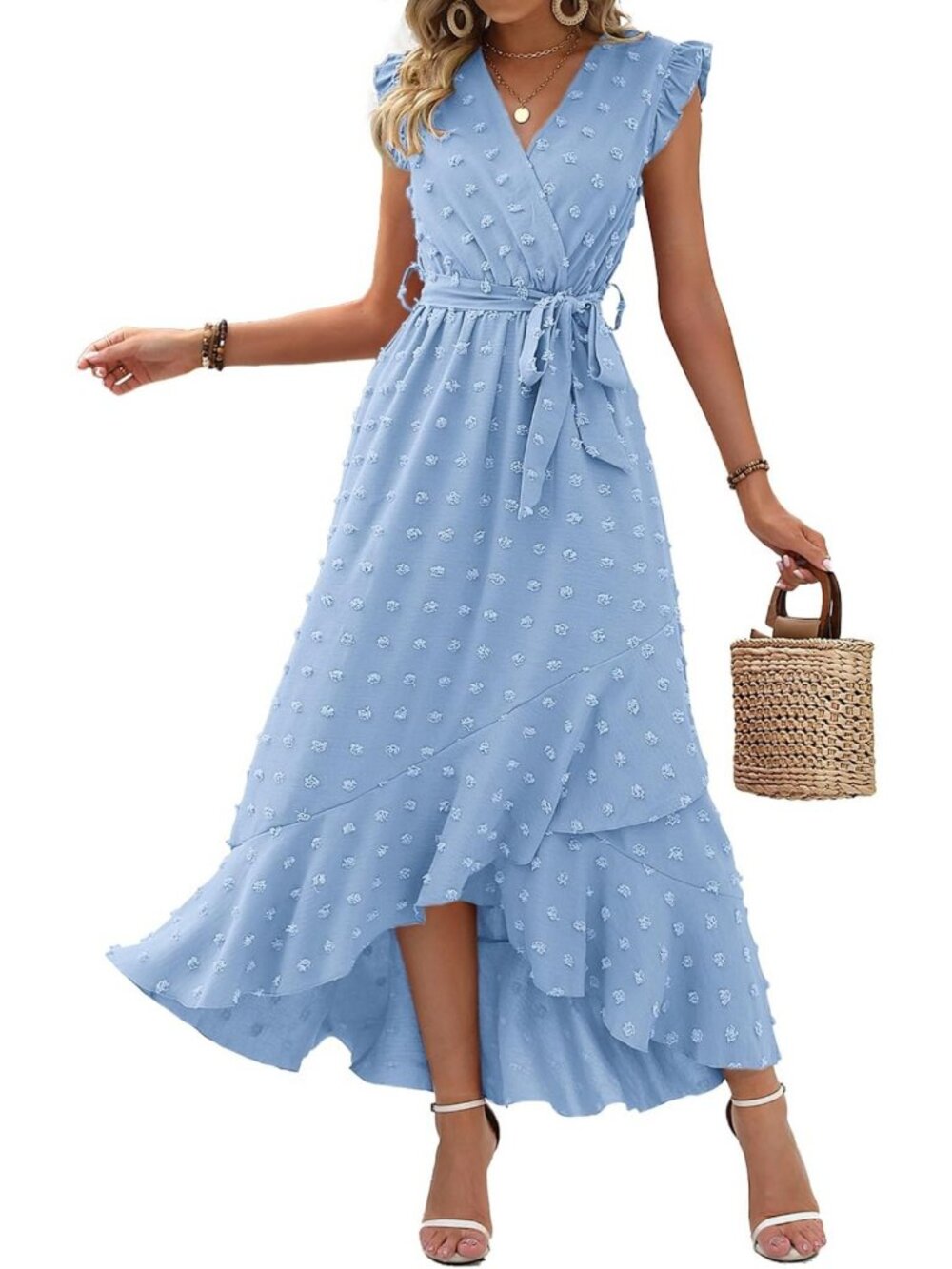 Elegant Swiss Dot Wedding Guest Dress for Women - Perfect for Special Occasions